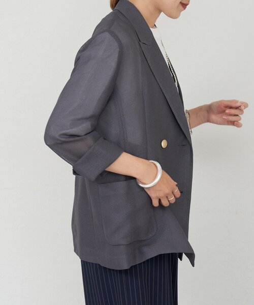 SHENERY（シーナリー）の「メッシュジャケット（テーラードジャケット・レディース・ベージュ/ネイビー/グレー・FREE）」の5枚目の写真