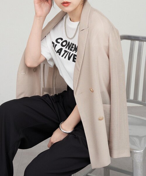 SHENERY（シーナリー）の「メッシュジャケット（テーラードジャケット・レディース・ベージュ/ネイビー/グレー・FREE）」の22枚目の写真