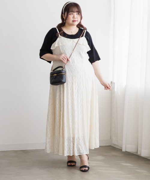 CLETTE(クレット)の「ベル袖クルーネックニット(ニット/セーター・レディース・オフホワイト/ブラック/ブルーグリーン・4L/3L/LL)」の14枚目の写真