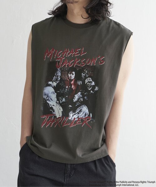 ヴィンテージ マイケルジャクソン プリントノースリーブTシャツ ブラック レア セール】Michael Jackson マイケル・ジャクソン ノースリーブ（T