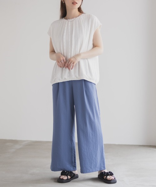 HusHusH（ハッシュアッシュ）の「HusHusH レースバルーンフレンチTシャツ（シャツ/ブラウス・レディース・オフホワイト/ブルー/ブラック・M/L）」の4枚目の写真