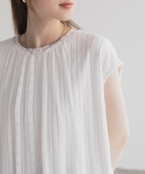 HusHusH（ハッシュアッシュ）の「HusHusH レースバルーンフレンチTシャツ（シャツ/ブラウス・レディース・オフホワイト/ブルー/ブラック・M/L）」の10枚目の写真