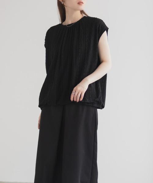 HusHusH（ハッシュアッシュ）の「HusHusH レースバルーンフレンチTシャツ（シャツ/ブラウス・レディース・オフホワイト/ブルー/ブラック・M/L）」の12枚目の写真