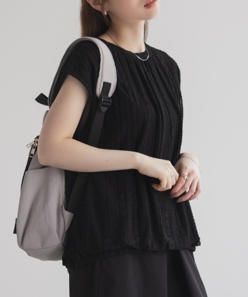 HusHusH（ハッシュアッシュ）の「HusHusH レースバルーンフレンチTシャツ（シャツ/ブラウス・レディース・オフホワイト/ブルー/ブラック・M/L）」の13枚目の写真