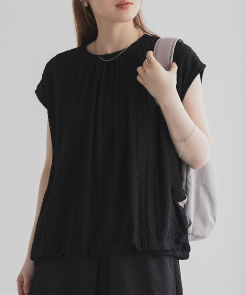 HusHusH（ハッシュアッシュ）の「HusHusH レースバルーンフレンチTシャツ（シャツ/ブラウス・レディース・オフホワイト/ブルー/ブラック・M/L）」の14枚目の写真