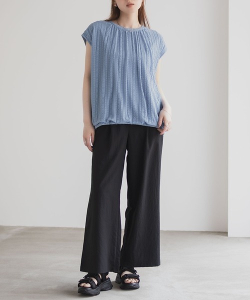 HusHusH（ハッシュアッシュ）の「HusHusH レースバルーンフレンチTシャツ（シャツ/ブラウス・レディース・オフホワイト/ブルー/ブラック・M/L）」の16枚目の写真