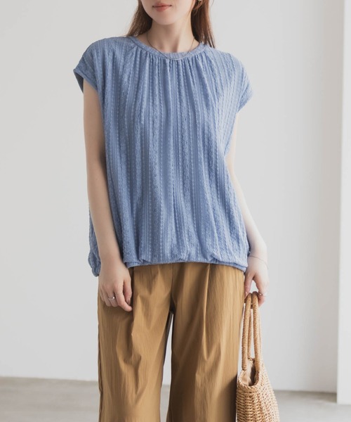 HusHusH（ハッシュアッシュ）の「HusHusH レースバルーンフレンチTシャツ（シャツ/ブラウス・レディース・オフホワイト/ブルー/ブラック・M/L）」の20枚目の写真