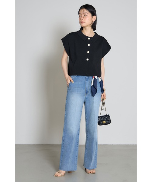 &. NOSTALGIA（アンドドットノスタルジア）の「センタープレスカットオフデニムパンツ（デニムパンツ・レディース・インディゴブルー/サックスブルー・M/S）」の11枚目の写真