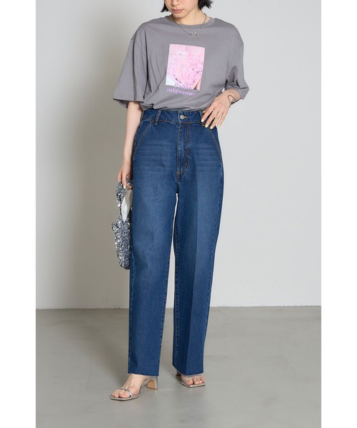 &. NOSTALGIA（アンドドットノスタルジア）の「センタープレスカットオフデニムパンツ（デニムパンツ・レディース・インディゴブルー/サックスブルー・M/S）」の20枚目の写真