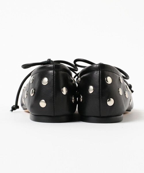 夏セール　PIPPICHIC スタッズ付きフラットシューズ 黒 PP24 AMBER STUDS 4 black | PIPPICHIC