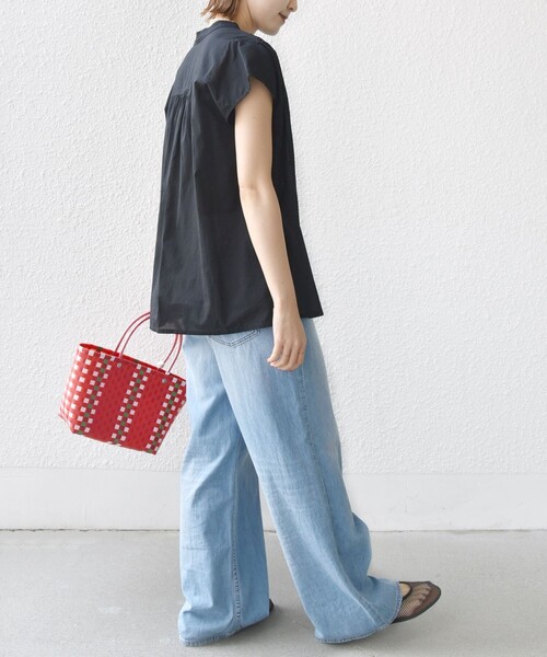 SHIPS for women / シップスウィメン 〈手洗い可能〉スキッパー タック フレンチ スリーブ ブラウス SHIPS｜<手洗い可能>スキッパー タック フレンチ スリーブ