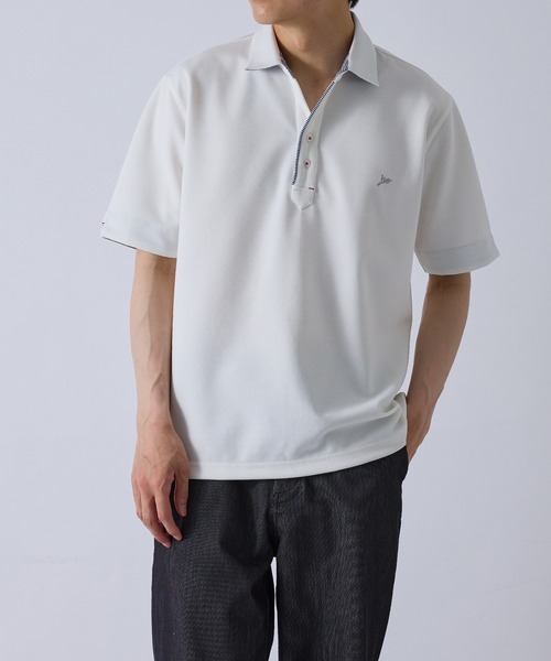  j.n.r.d（ジェー・エヌ・アール・ディー）の「j.n.r.d/バーズアイカノコスキッパーポロシャツ（Tシャツ/カットソー・メンズ・ホワイト/ネイビー・L/M/S/LL）」の3枚目の写真