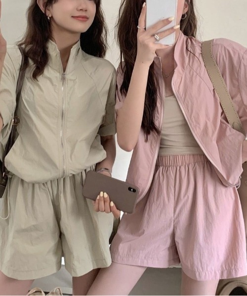 MAISON DE THERESE(メゾン ド テレーズ)の「2点セット ルーズフィット スポーツ(UV半袖アウター+軽量ショーツ)(セットアップ・レディース・ベージュ/ブラック/グレー・S/M/L)」の22枚目の写真
