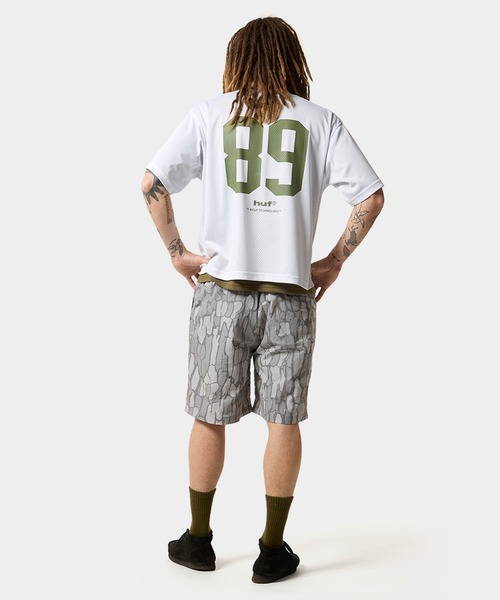 HUF フットボールTシャツ HUF tシャツ eightynine MESH FOOTBALL CREW / フットボール