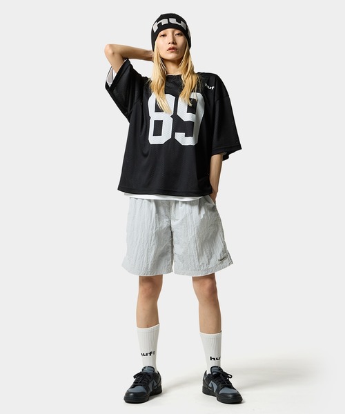 HUF×SPAM MESH FOOTBALL Tシャツ　ブラック　コラボ　ハフ HUF ハフ サイプレス・ヒル メッシュ Tシャツ x CYPRESS HILL