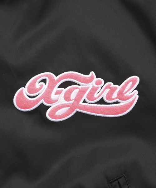 X-girl(エックスガール)の「CHEERFUL LOGO VARSITY JACKET(スタジャン・レディース・グレー/ブラック・M/S)」の10枚目の写真