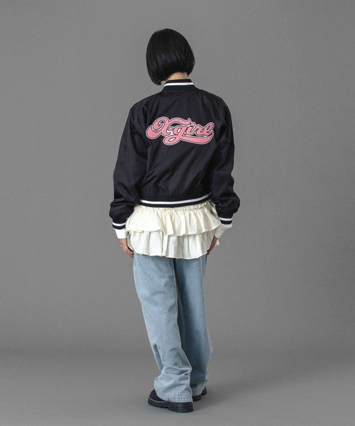 セール】CHEERFUL LOGO VARSITY JACKET（スタジャン）｜X-girl