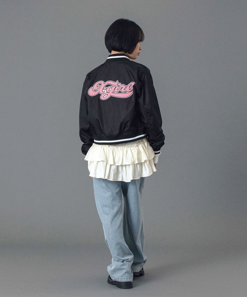 セール】CHEERFUL LOGO VARSITY JACKET（スタジャン）｜X-girl