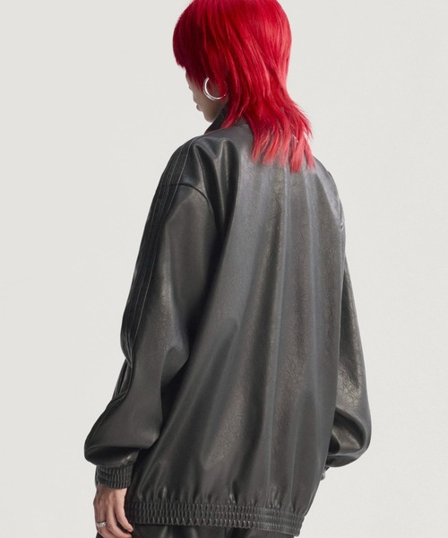 ★新品タグ付き★ adidas FIREBIRD プレザートップ レザー調 adidas PLEATHER FIREBIRD OVERSIZED TRACKTOP / アディダス