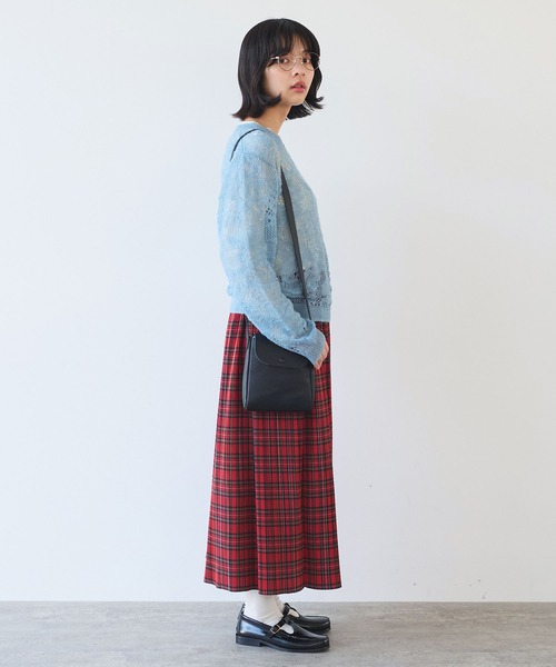 bulle de savon（ビュルデサボン）の「hana hana mohair プルオーバー（ニット/セーター・レディース・レッド/サックスブルー/チャコールグレー・FREE）」の19枚目の写真