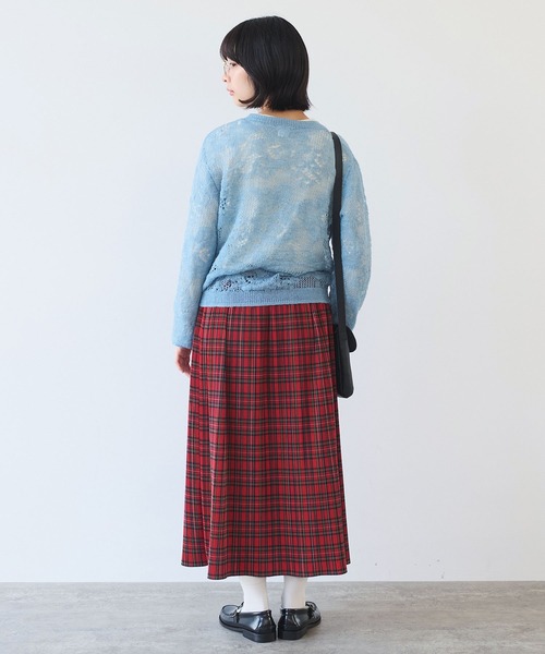 bulle de savon（ビュルデサボン）の「hana hana mohair プルオーバー（ニット/セーター・レディース・レッド/サックスブルー/チャコールグレー・FREE）」の21枚目の写真