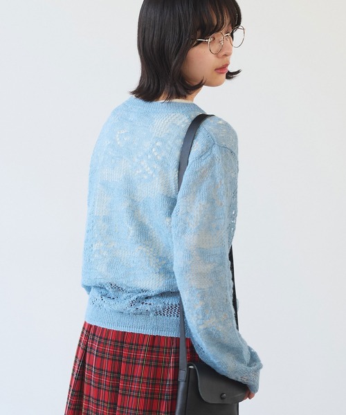 bulle de savon（ビュルデサボン）の「hana hana mohair プルオーバー（ニット/セーター・レディース・レッド/サックスブルー/チャコールグレー・FREE）」の16枚目の写真