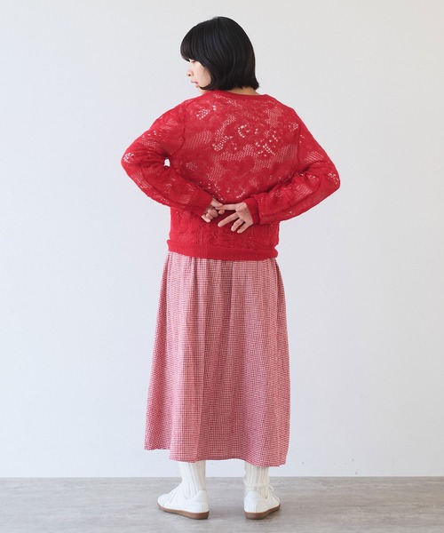 bulle de savon（ビュルデサボン）の「hana hana mohair プルオーバー（ニット/セーター・レディース・レッド/サックスブルー/チャコールグレー・FREE）」の12枚目の写真