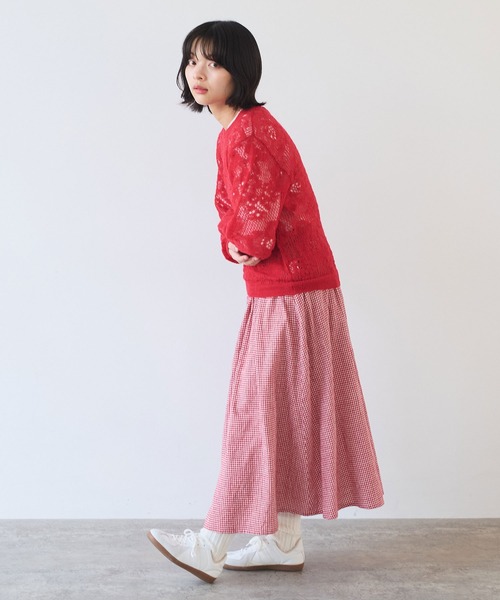 bulle de savon（ビュルデサボン）の「hana hana mohair プルオーバー（ニット/セーター・レディース・レッド/サックスブルー/チャコールグレー・FREE）」の13枚目の写真
