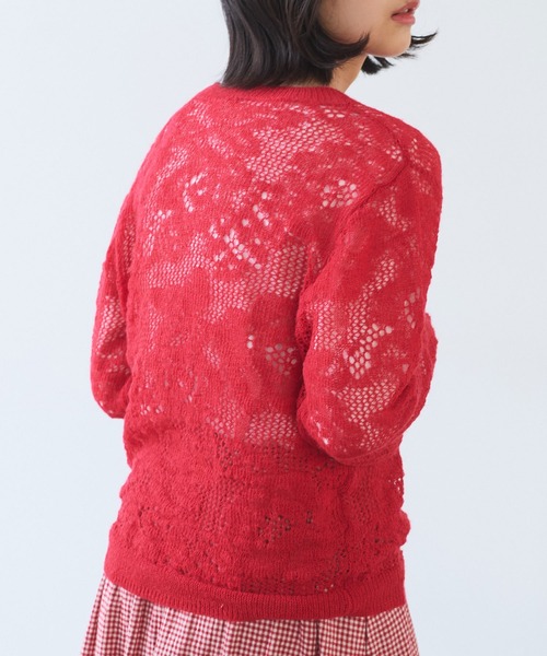 bulle de savon（ビュルデサボン）の「hana hana mohair プルオーバー（ニット/セーター・レディース・レッド/サックスブルー/チャコールグレー・FREE）」の8枚目の写真