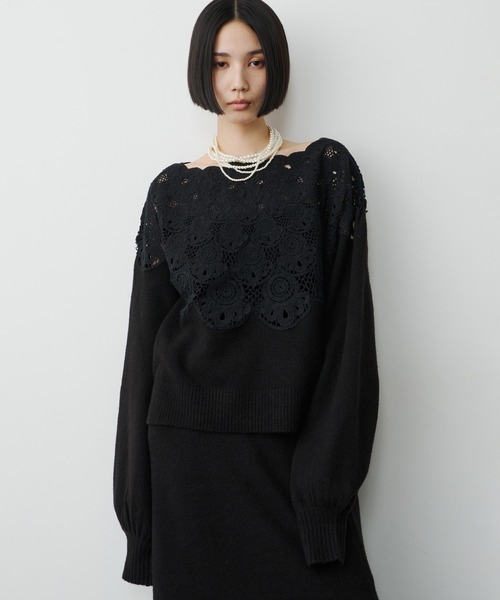 LA BELLE ETUDE(ラベルエチュード)の「【TEN by LA BELLE ETUDE】Centripetal crochet kint(ニット/セーター・レディース・その他/ブラック・FREE)」の12枚目の写真