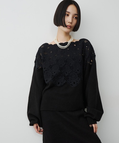 LA BELLE ETUDE(ラベルエチュード)の「【TEN by LA BELLE ETUDE】Centripetal crochet kint(ニット/セーター・レディース・その他/ブラック・FREE)」の14枚目の写真