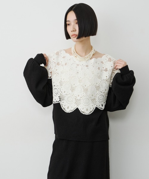 LA BELLE ETUDE(ラベルエチュード)の「【TEN by LA BELLE ETUDE】Centripetal crochet kint(ニット/セーター・レディース・その他/ブラック・FREE)」の6枚目の写真
