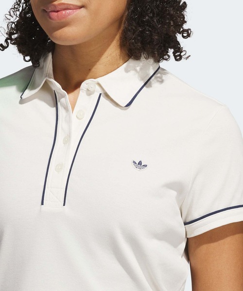 ポロシャツ ポロ オリジナルスゴルフ ツイストニット ワンポイントロゴ 半袖ポロ「adidas Golf/アディダスゴルフ」 レディース adidas ポロシャツ ポロ オリジナルスゴルフ ツイストニット