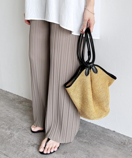 reca（レカ）の「メッシュカゴBAG（かごバッグ・レディース・ベージュ/ブラック・ONE SIZE）」の4枚目の写真