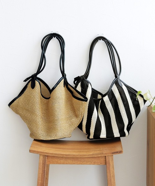 reca（レカ）の「メッシュカゴBAG（かごバッグ・レディース・ベージュ/ブラック・ONE SIZE）」の8枚目の写真
