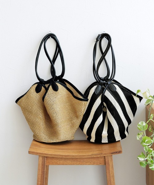 reca（レカ）の「メッシュカゴBAG（かごバッグ・レディース・ベージュ/ブラック・ONE SIZE）」の9枚目の写真