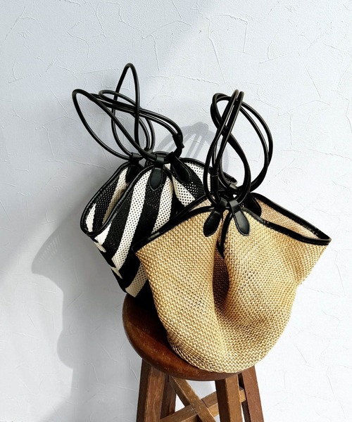 reca（レカ）の「メッシュカゴBAG（かごバッグ・レディース・ベージュ/ブラック・ONE SIZE）」の10枚目の写真