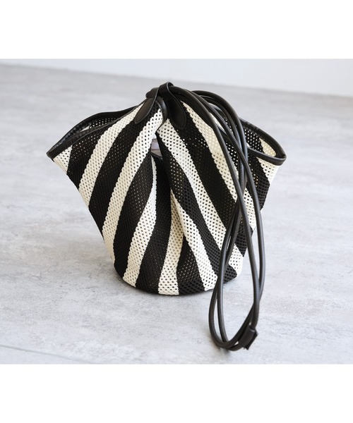 reca（レカ）の「メッシュカゴBAG（かごバッグ・レディース・ベージュ/ブラック・ONE SIZE）」の13枚目の写真