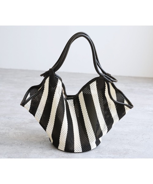 reca（レカ）の「メッシュカゴBAG（かごバッグ・レディース・ベージュ/ブラック・ONE SIZE）」の14枚目の写真