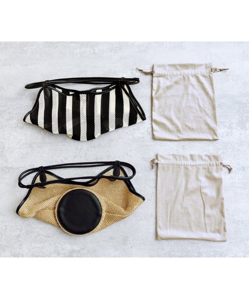 reca（レカ）の「メッシュカゴBAG（かごバッグ・レディース・ベージュ/ブラック・ONE SIZE）」の16枚目の写真
