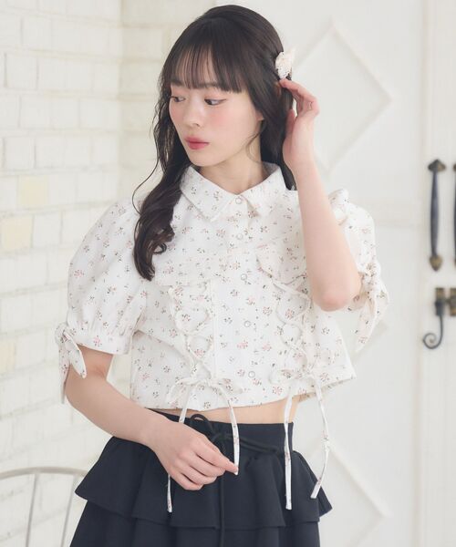 ディーゼ　ユーズド加工　フリルデザイン デニムシャツ(XS) ディーゼ ユーズド加工 フリルデザイン デニムシャツ(XS) デニム