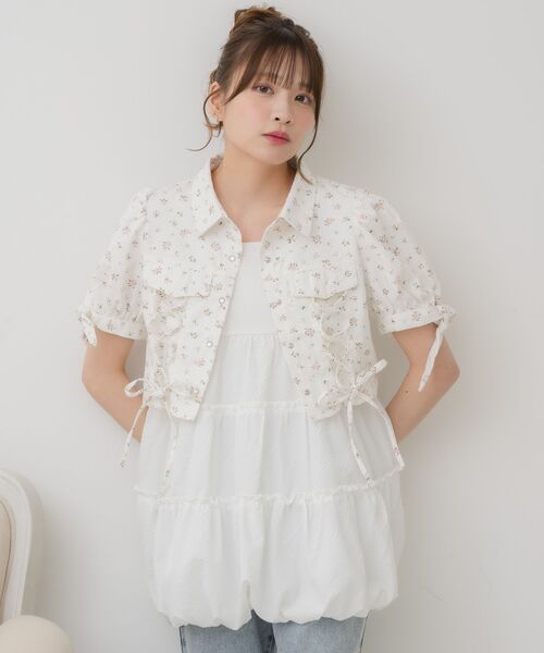 大活躍！　エレッセ ♡ セット　♡上下Mサイズ セール】レースアップデニムSH（シャツ/ブラウス）｜ems excite