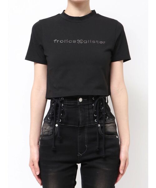 EMODA(エモダ)の「ミニマルフィットストーントップ(Tシャツ/カットソー・レディース・パープル/ホワイト/ブラック/ネイビー・FREE)」の14枚目の写真