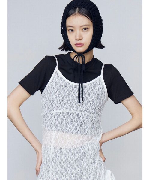 EMODA（エモダ）の「ミニマルフィットストーントップ（Tシャツ/カットソー・レディース・パープル/ホワイト/ブラック/ネイビー・FREE）」の5枚目の写真