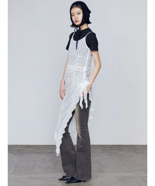 EMODA（エモダ）の「ミニマルフィットストーントップ（Tシャツ/カットソー・レディース・パープル/ホワイト/ブラック/ネイビー・FREE）」の6枚目の写真