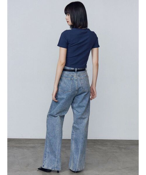 EMODA（エモダ）の「ミニマルフィットストーントップ（Tシャツ/カットソー・レディース・パープル/ホワイト/ブラック/ネイビー・FREE）」の9枚目の写真