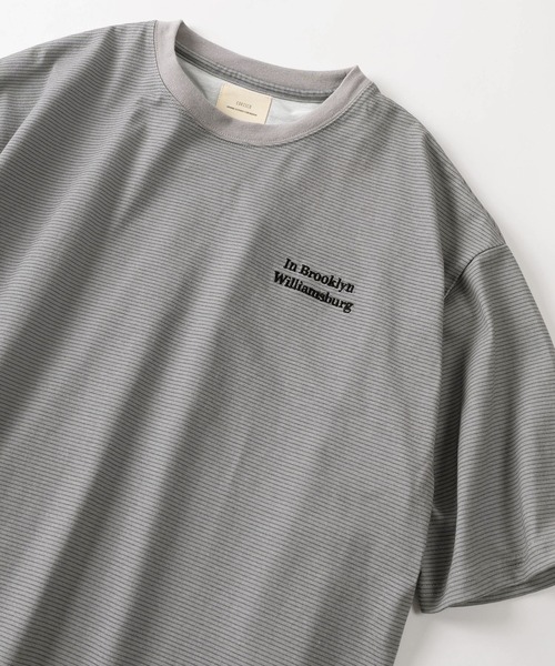 セール】【81】ワンポイント刺繍 リンガーデザイン レトロボーダー T