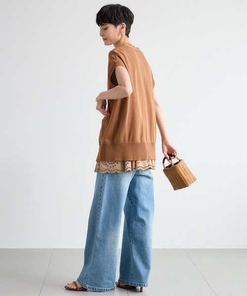 BARNYARDSTORM（バンヤードストーム）の「BARNYARDSTORM / カットワークノースリブラウス / ハンドウォッシャブル（シャツ/ブラウス・レディース・ベージュ/ブラック・S/M）」の21枚目の写真