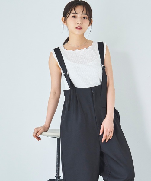 rimir リミル  ハイウエストサロペット ハイウエストサロペット/white | rimir