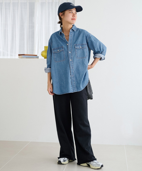 JOURNAL STANDARD relume（ジャーナルスタンダード　レリューム）の「《追加》9oz デニムワークシャツ（シャツ/ブラウス・レディース・ネイビー/ブルー・FREE）」の18枚目の写真